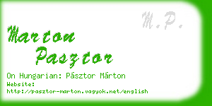 marton pasztor business card