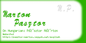 marton pasztor business card